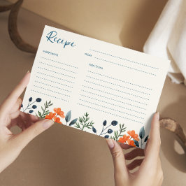 Cartão de Receita de Chá de panela Botânico Bloomi