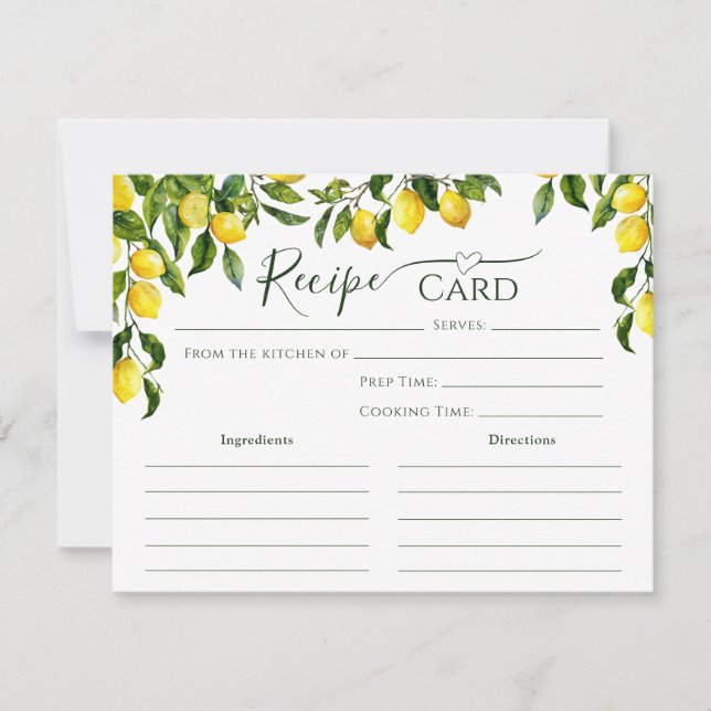 Cartão de Receita de Chá de panela Citrus Lemon (Frente)