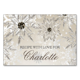 cartão de receita de chá de panela com floco de ne