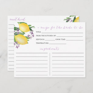 Cartão de Receita de Chá de panela das Flores Roxa