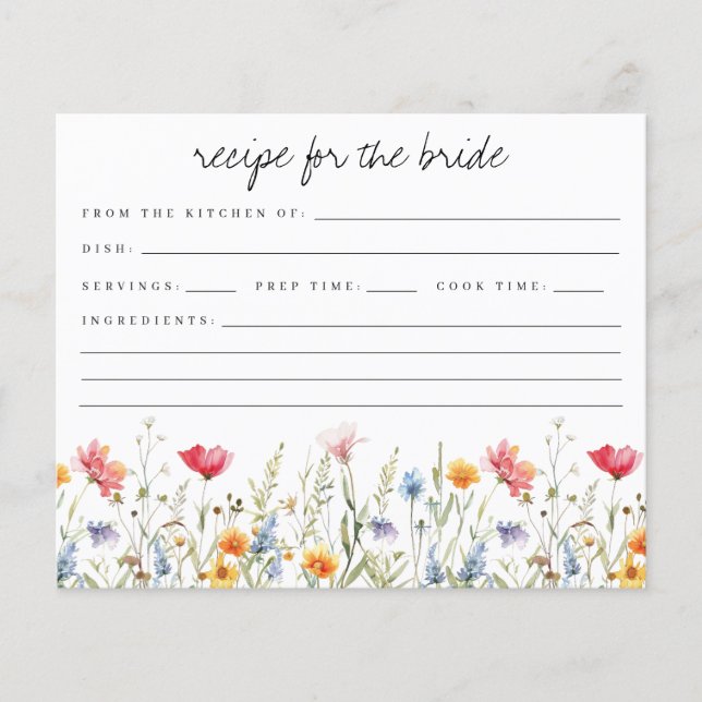 Cartão de Receita de Chá de panela de Flor Selvage (Frente)