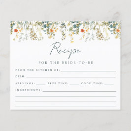 Cartão de Receita de Chá de panela de Flor Selvage
