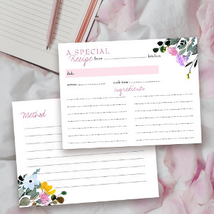 Cartão de Receita de Chá de panela de Flor Selvage