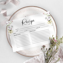 Cartão de Receita de Chá de panela de Flor Selvage