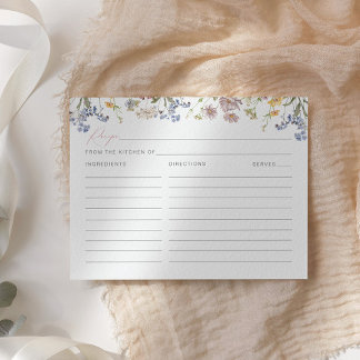 Cartão de Receita de Chá de panela de Flor Selvage