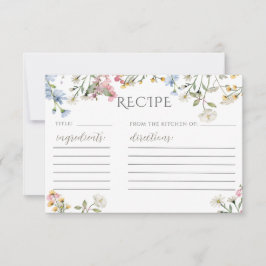 Cartão de Receita de Chá de panela de Flor Selvage