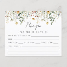 Cartão de Receita de Chá de panela de Flor Selvage