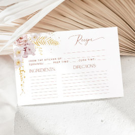 Cartão de receita de chá de panela de flores do ja