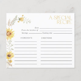 Cartão de Receita de Chá de panela de Girassol Boh