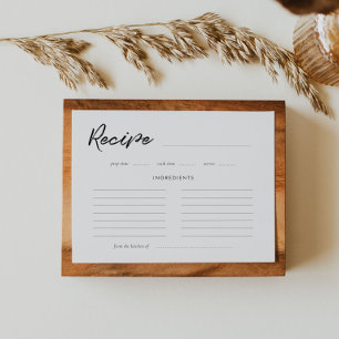 Cartão de receita de Chá de panela de tipografia m