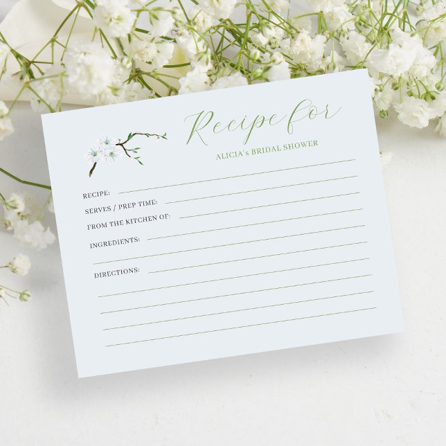 Cartão de receita de chá de panela floral azul-poe (Criador carregado)