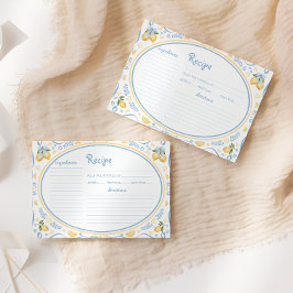 Cartão de Receita de Chá de panela Floral Lemon