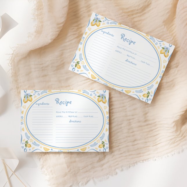 Cartão de Receita de Chá de panela Floral Lemon (Criador carregado)