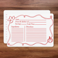 Cartão de Receita de Chá de panela Italiano Desenh