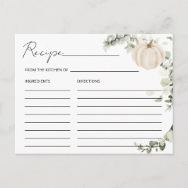 Cartão de Receita de Chá de panela Pumpkin Apaixon