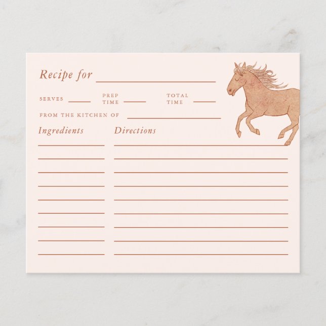 Cartão de Receita de Chá de panela Rosa Cowgirl (Frente)