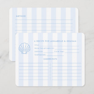 Cartão de Receita de Chuveiro de Noiva Azul Branco