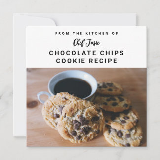 Cartão de Receita de Cookie de Design de Foto Pers