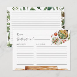 Cartão de Receita de Cores Aquáticas de Cozinha Ve