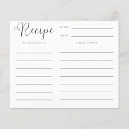 Cartão de Receita de Cozinha para Chá de Panela