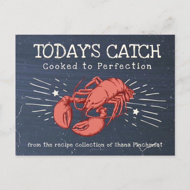 Cartão de receita de cozinhar de salada de marisco (Frente)