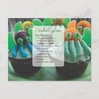 Cartão de Receita de Cupcakes do Cthulhu
