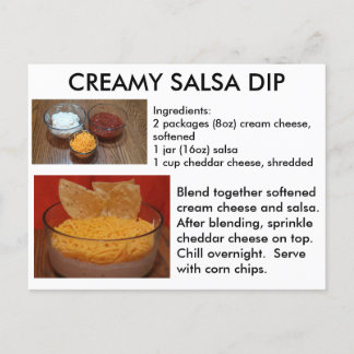Cartão de Receita de Dip Salsa Creamy