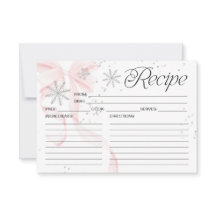 Cartão de Receita de Floco de Neve com Laço Rosa D