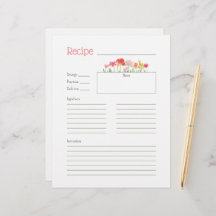 Cartão de Receita de Flores Selvagens com Cores Aq