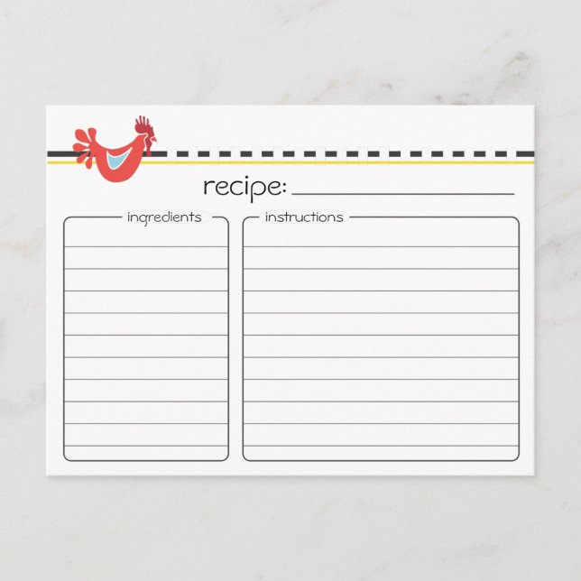 Cartão de Receita de Frango Retroativo (Frente)