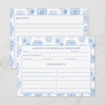 Cartão de Receita de Jarrão de Gengibre Azul e Bra