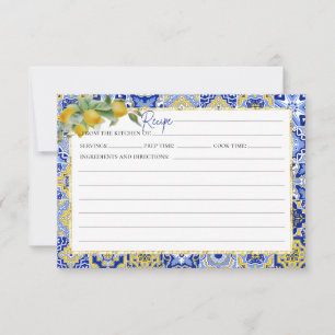 Cartão de Receita de Limão de Citrus Azulejos Azui