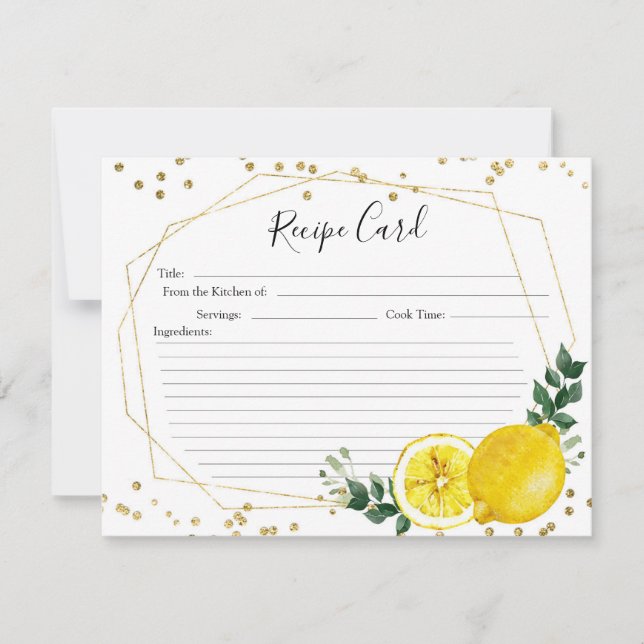 Cartão de Receita de Limão de Pressão Principal (Frente)