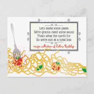 Cartão de receita de livro de cozinhar italiano mo