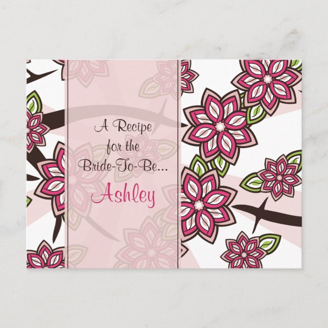 Cartão de Receita de Maçã com Flor de Cerejeira pa (Frente)