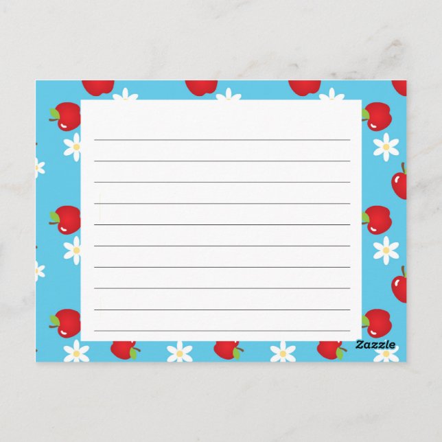 Cartão de Receita de Maçãs e Disias (Verso)