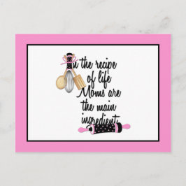 Cartão de Receita de Mãe Rosa e Preta