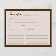 Cartão de Receita de Maravilha Linen Espresso Brow