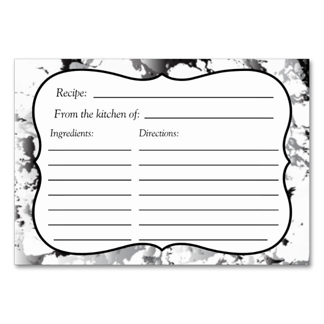 Cartão de Receita de Marble (Frente)