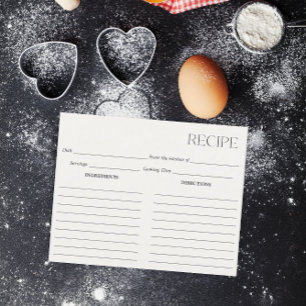 Cartão de Receita de Marfim Minimalista