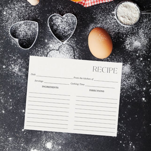 Cartão de Receita de Marfim Minimalista (Criador carregado)