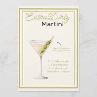 Cartão de Receita de Martini Sujo