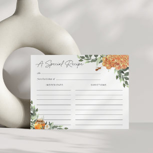 Cartão de Receita de Mel de Flor Laranja
