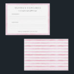 Cartão de Receita de Nascimento Bash de Birthday,<br><div class="desc">Cartão de Receita de Nascimento Bash de Aniversário,  Causador de Cores Aquáticas Rosa. Itens correspondentes disponíveis.</div>