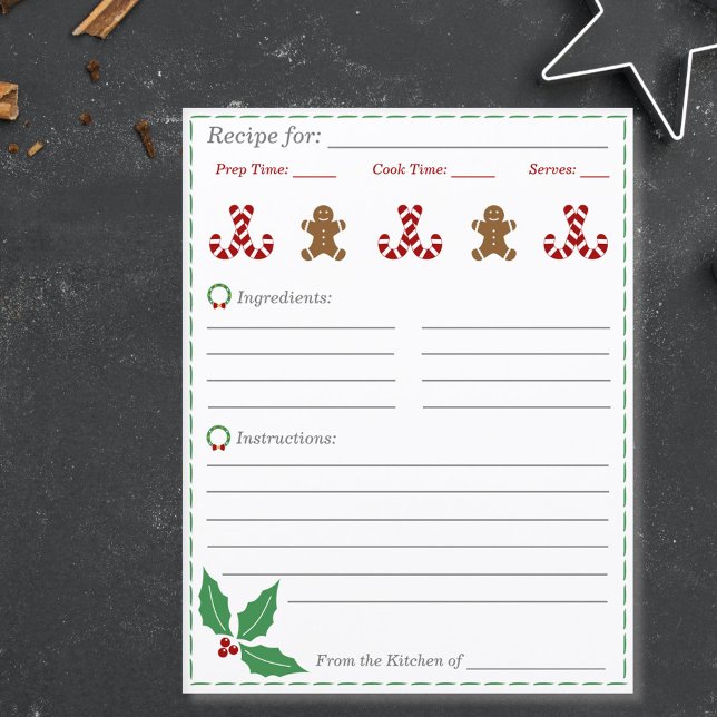 Cartão de Receita de Natal (Christmas Recipe Card)