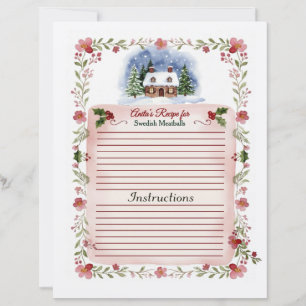 Cartão de Receita de Natal em Aquarela Aconchegant