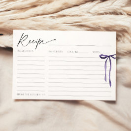 Cartão de Receita de Noiva com Laço Roxo 'Ela Está