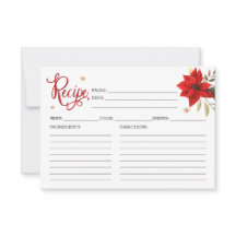 Cartão de Receita de Noiva com Poinsettia de Natal