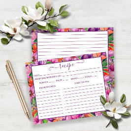 Cartão de Receita de Padrões de Flores Tropicais H