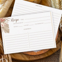 Cartão de Receita de Palma Seco Pampas Grass